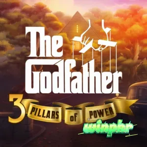 Interface do slot The Godfather 3 Pillars of Power com temática de crime